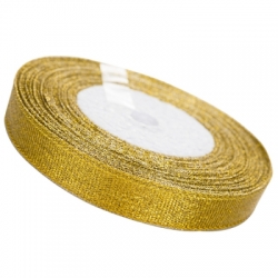22mb / Tasiemka,wstążka brokatowa szer:  12mm  ZŁOTA  , metaliczna